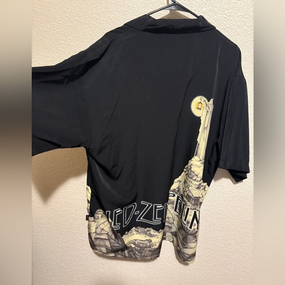 Black Led Zeppelin by Dragonfly Casual Button Down Shirt - Picture 3 of 5